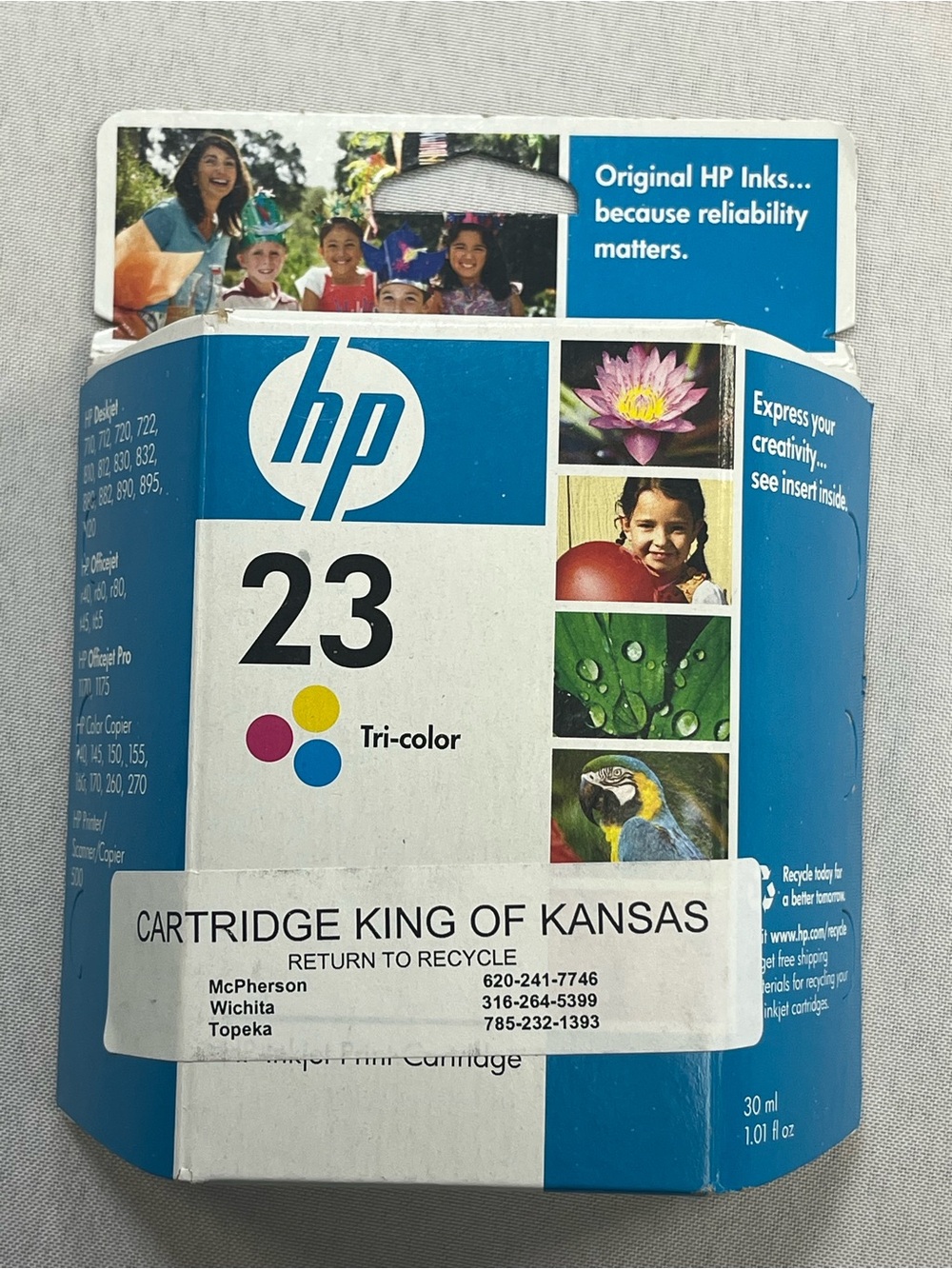 HP 23 Tri-Color Ink C1823D- New Sealed Expired 02/2010